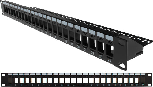 Vertical Cable 24 Port Blank Patch Panel with Cable Manager, 1U