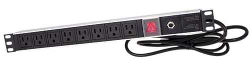 Vertical Cable 8 Way PDU With Main Switch and Breaker Power Strip