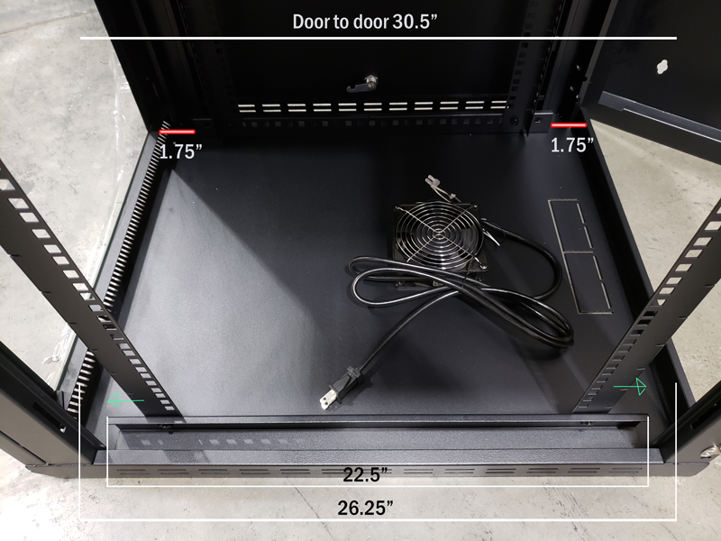 Vertical Cable 12U Wall Mount Swing Out Enclosure