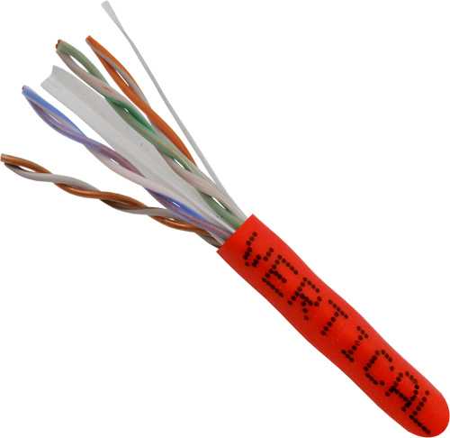 Vertical Cable Cat6 Bulk Wire, 23AWG, UTP, 8C Solid Bare Copper, Riser Rated, 1000Ft