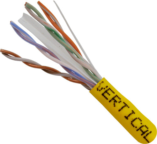 Vertical Cable Cat6 Bulk Wire, 23AWG, UTP, 8C Solid Bare Copper, Riser Rated, 1000Ft