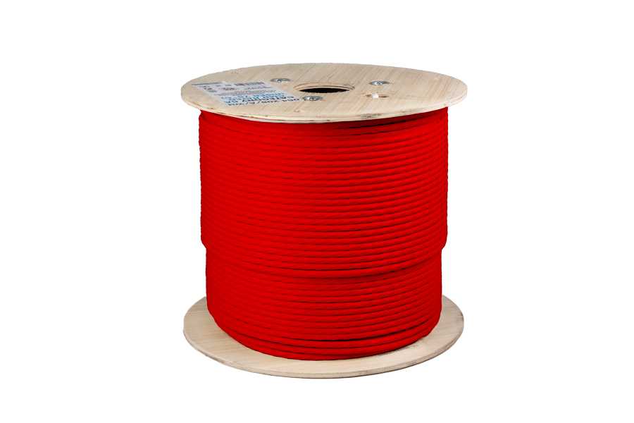 Vertical Cable Cat6a Bulk Wire 10Gb Shielded F/UTP Solid Cable 1000FT Pull Box Wooden Spool