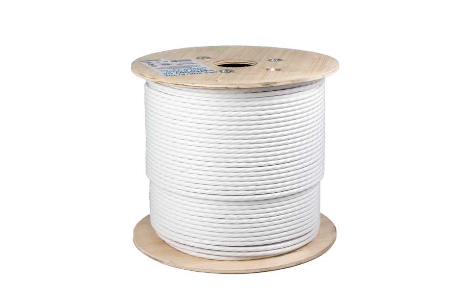 Vertical Cable Cat6a Bulk Wire 10Gb Shielded F/UTP Solid Cable 1000FT Pull Box Wooden Spool