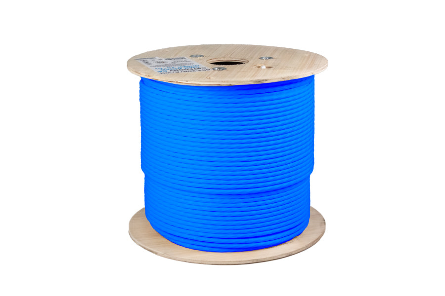 Vertical Cable Cat6a Bulk Wire 10Gb Shielded F/UTP Solid Cable 1000FT Pull Box Wooden Spool