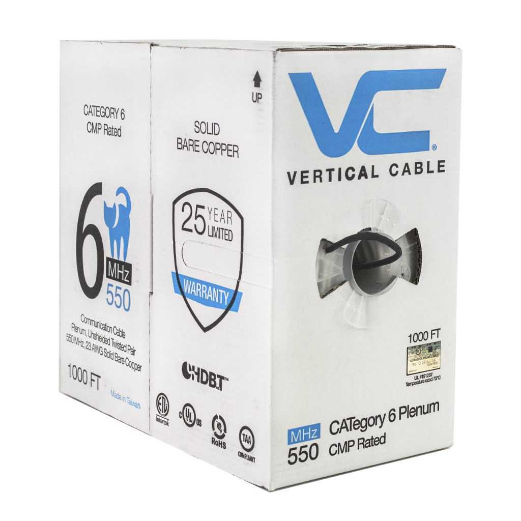 Vertical Cable Cat6 plenum-rated Cable 066-555/P/BL