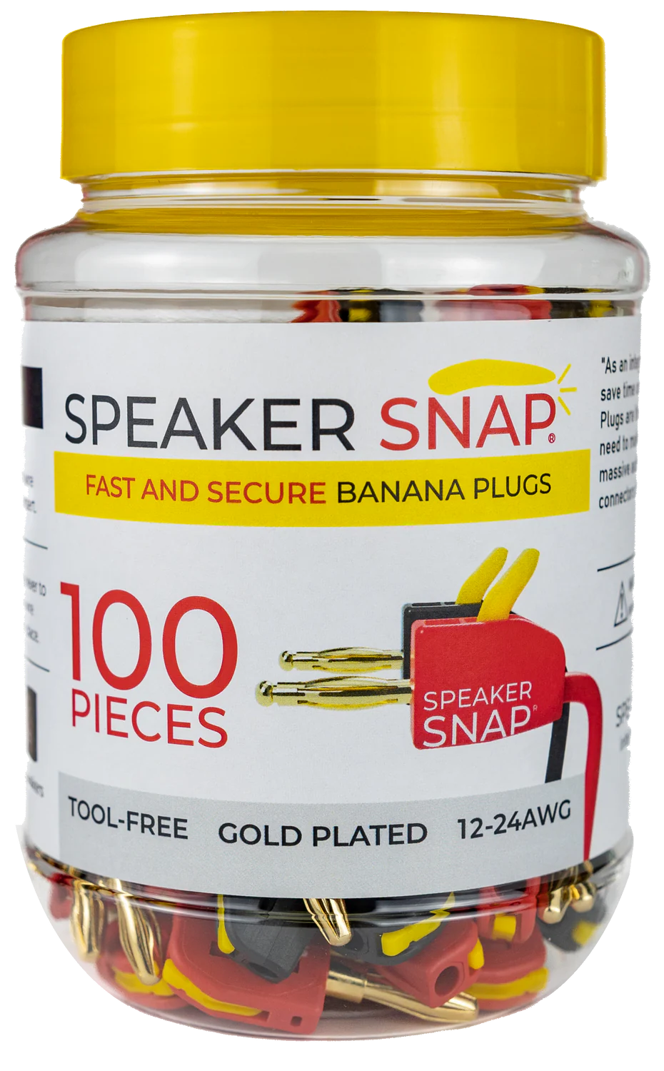 Speaker Snap Banana Plugs Red & Black 50 Pair / 100 Pieces