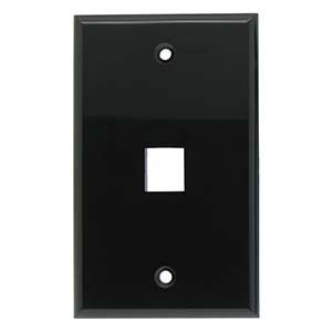 Vanco Multi-Meida Keystone Wall Plates- 1 Ports & Black