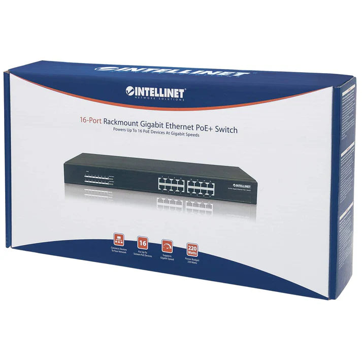 Intellinet 16-Port Gigabit Ethernet PoE+ Switch