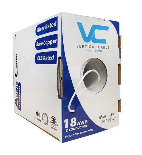 Vertical Cable Audio Cable stranded Bare Copper CL3R, CMR (Riser Rated) 500 ft.