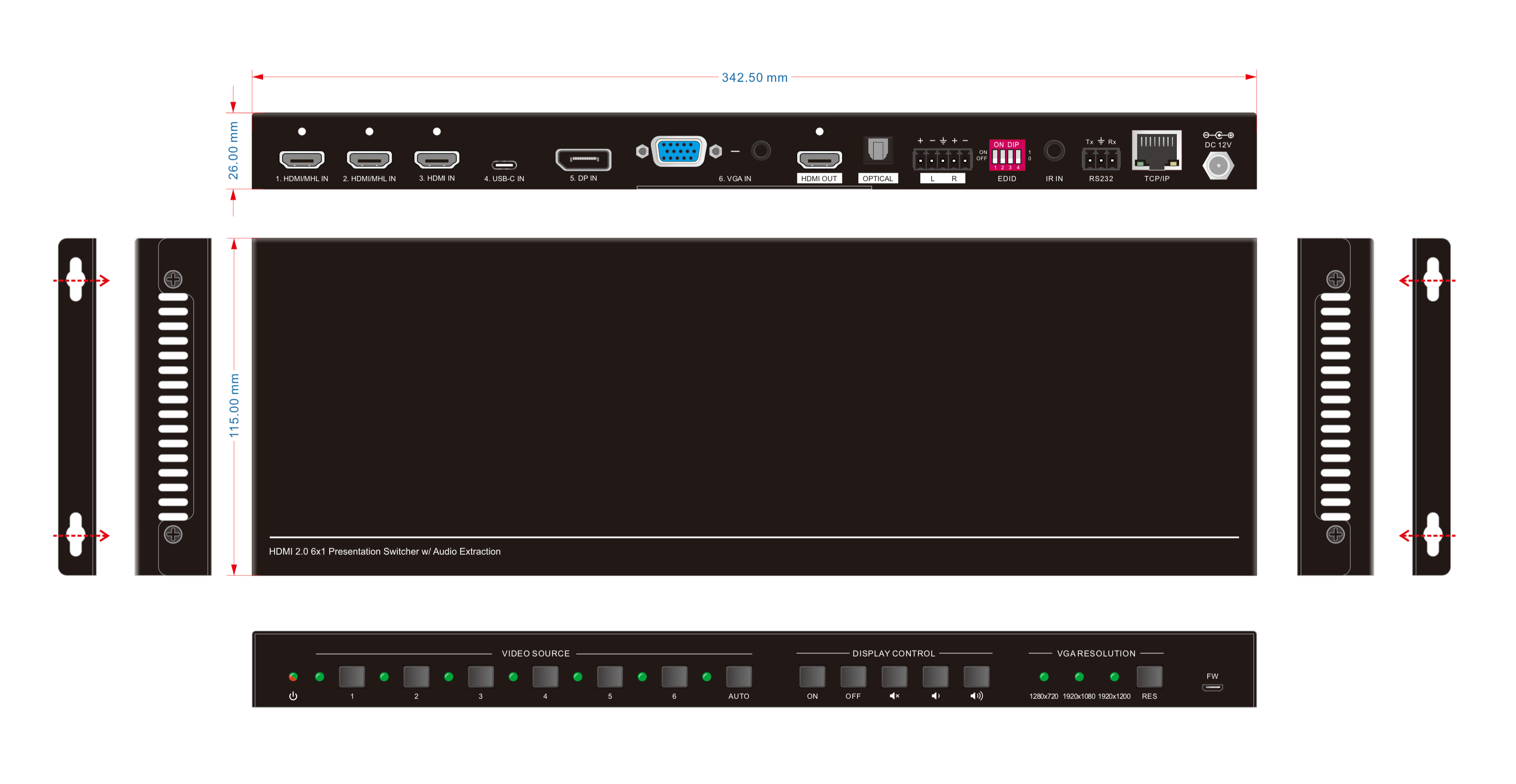 KanexPro 6-Input Collaboration Switcher & Scaler