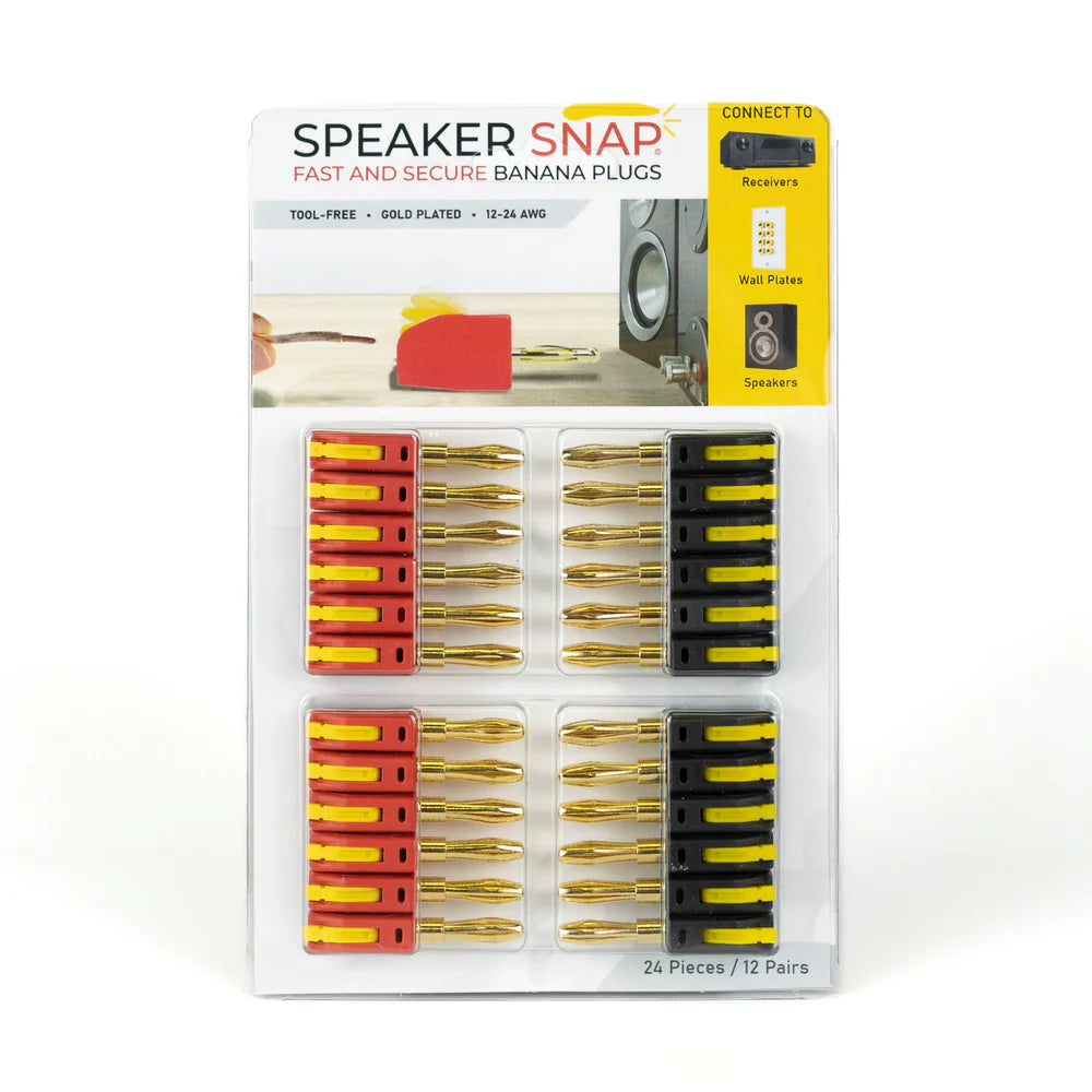 Speaker Snap Banana Plugs Red & Black 12 Pair / 24 Pieces