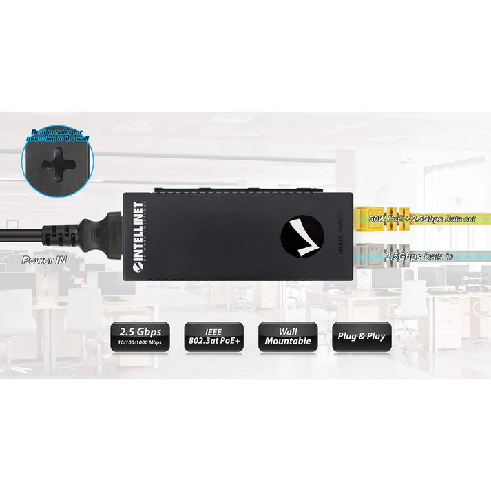 Intellinet 2.5G High-Power PoE+ Injector