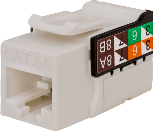 Vertical Cable CAT6A Data Grade V-Max Keystone Jacks – 353 Series - Single / 25 Pack