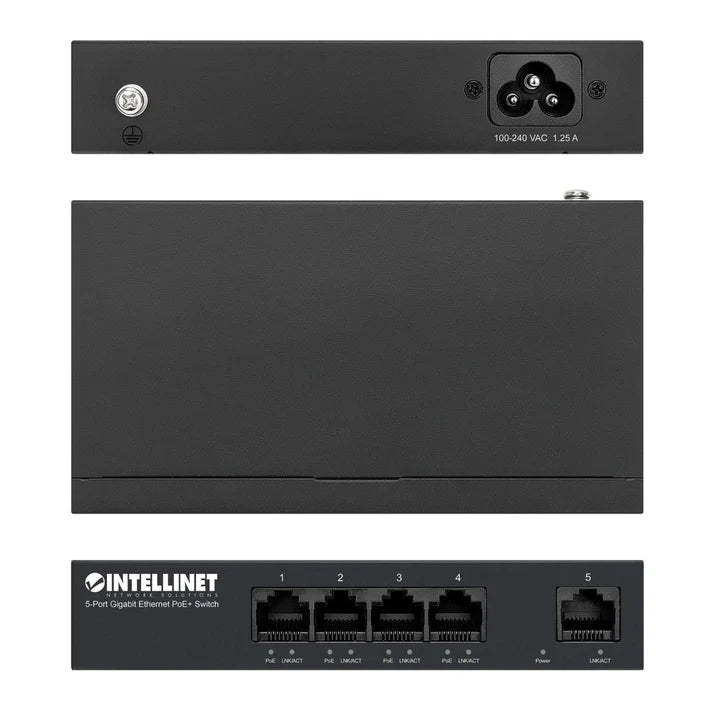 Intellinet 5-Port Gigabit Ethernet PoE+ Switch