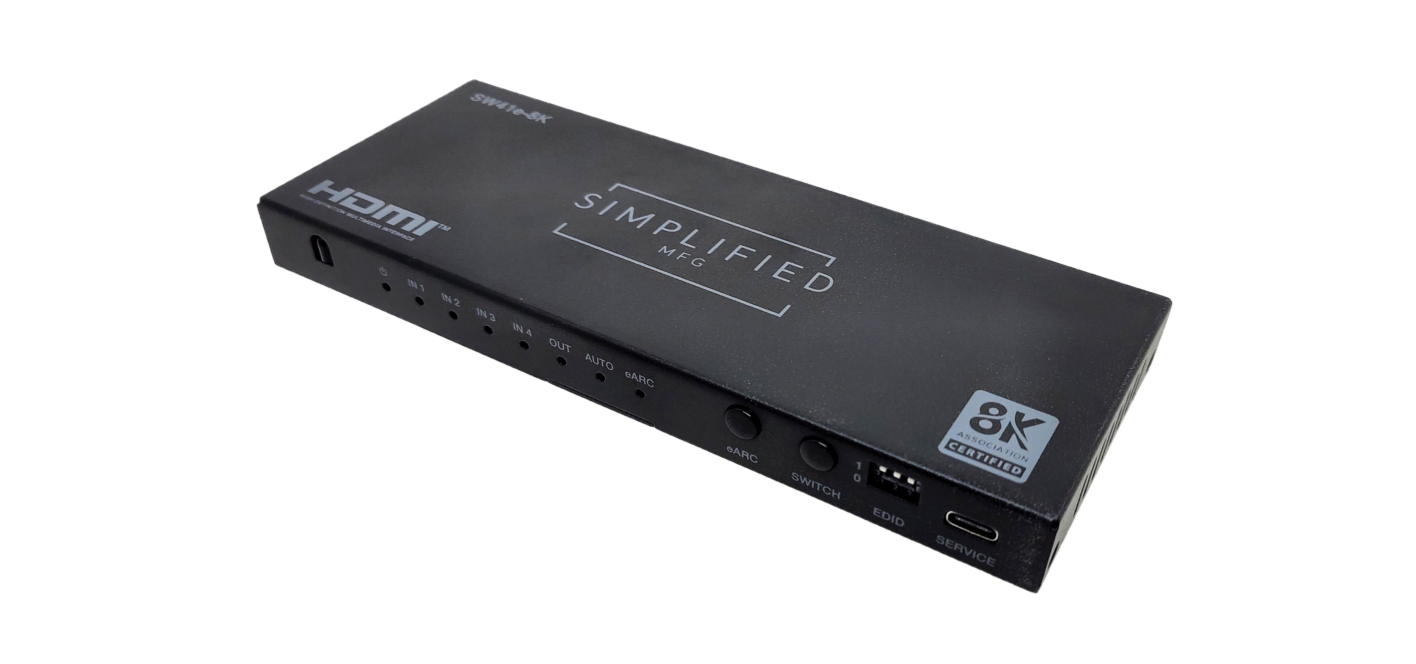 Simplified 4×1 8K@60 HDMI 2.1 (48gbps) Switch with eARC