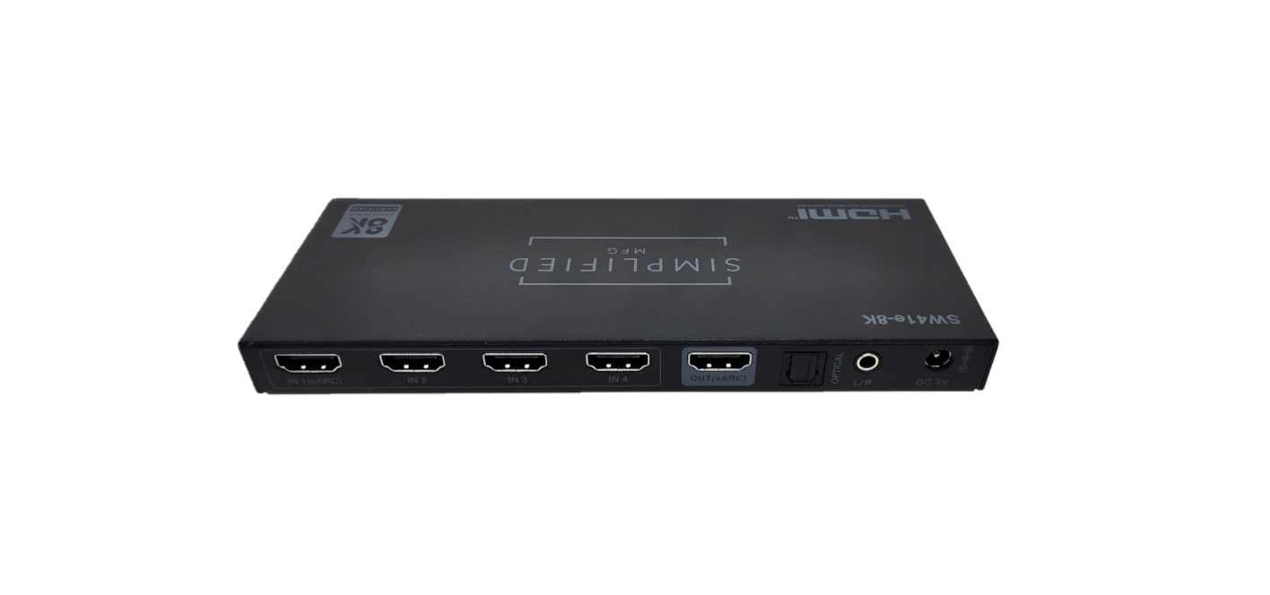 Simplified 4×1 8K@60 HDMI 2.1 (48gbps) Switch with eARC