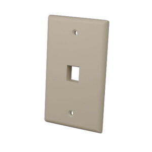 Vanco Multi-Media Keystone Wall Plates- 1 Port & Light Almond