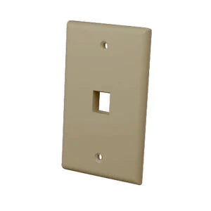 Vanco Multi-Media Keystone Wall Plates- 1 Port & Ivory