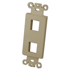 Vanco Decor Style Multi-Media Wall Plate Inserts- 2 Port & Light Almond