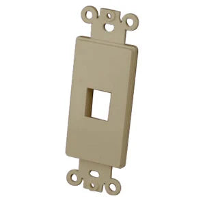 Vanco Decor Style Multi-Media Wall Plate Inserts- 1 Port & Light Almond