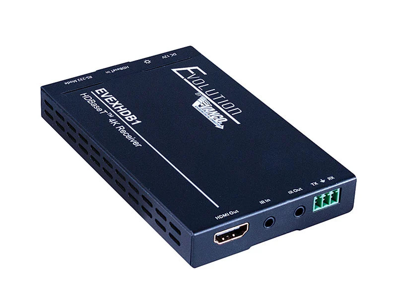 Evolution HDBaseT Slim Extender 4K/60Hz 130ft/40m, 1080p 230ft/70m HDCP 2.2 Bi-directional IR PoC