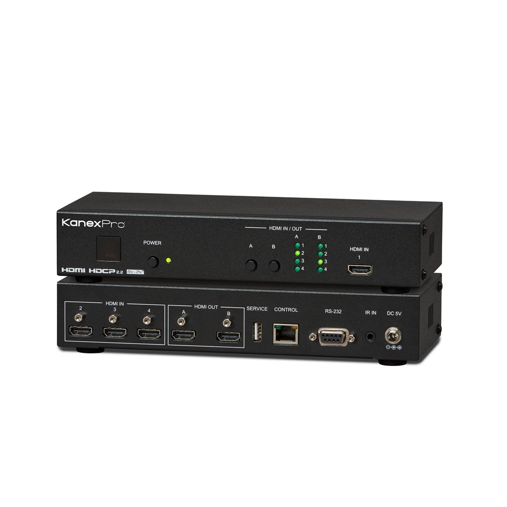 KanexPro 4x2 HDMI®2.0, 4K/60 Matrix Switcher w/ HDR10 & EDID Management