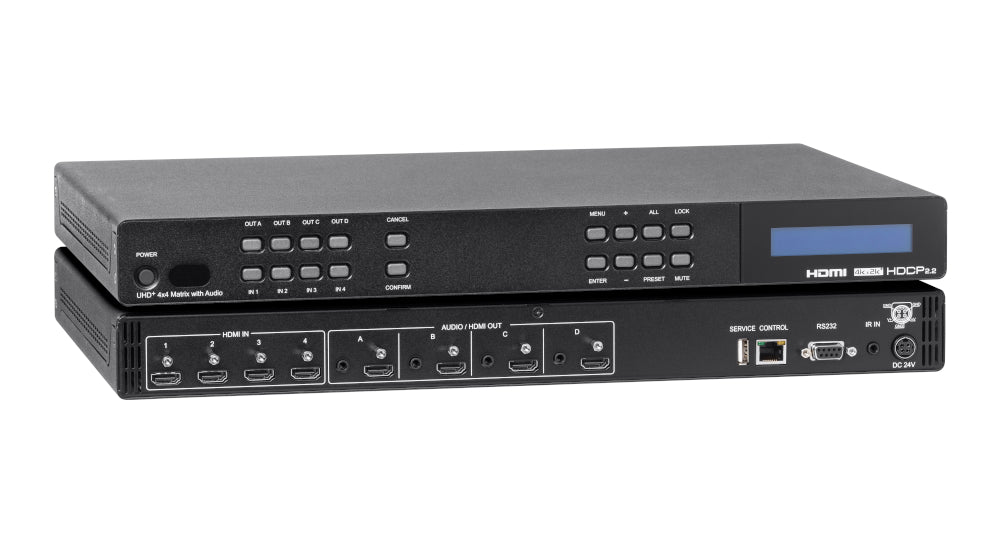 KanexPro 4x4 HDMI 2.0 Matrix Switcher with Audio outputs supporting 4K/60Hz