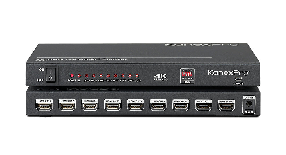 KanexPro 4K UHD 1x8 HDMI Distribution Amplifier w/ HDCP2.2