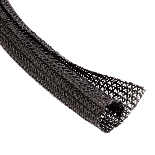 MidLite 1" Dia. x 50' Black Wire Braided Wrap Split Sleeving