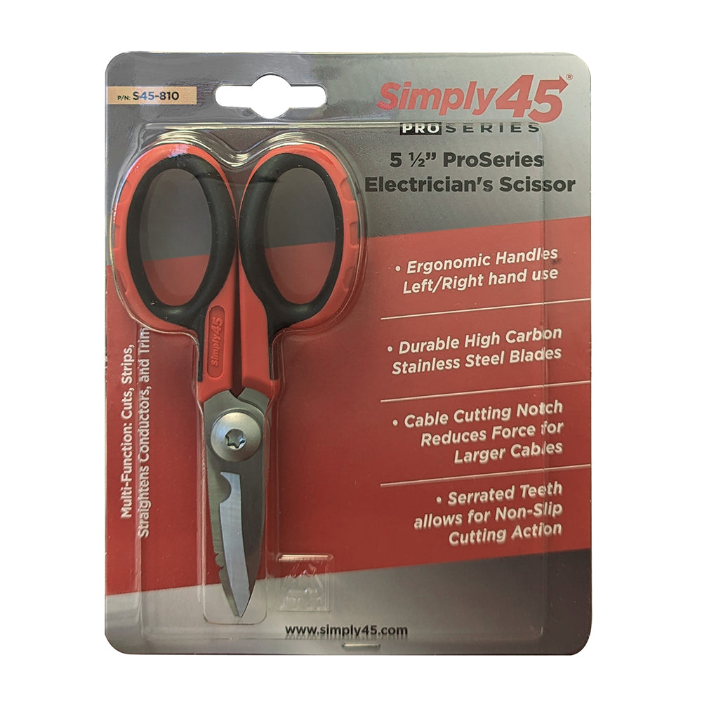 Simply45 5 1/2" PROSeries Electrician Scissor - 1Ea/Blister