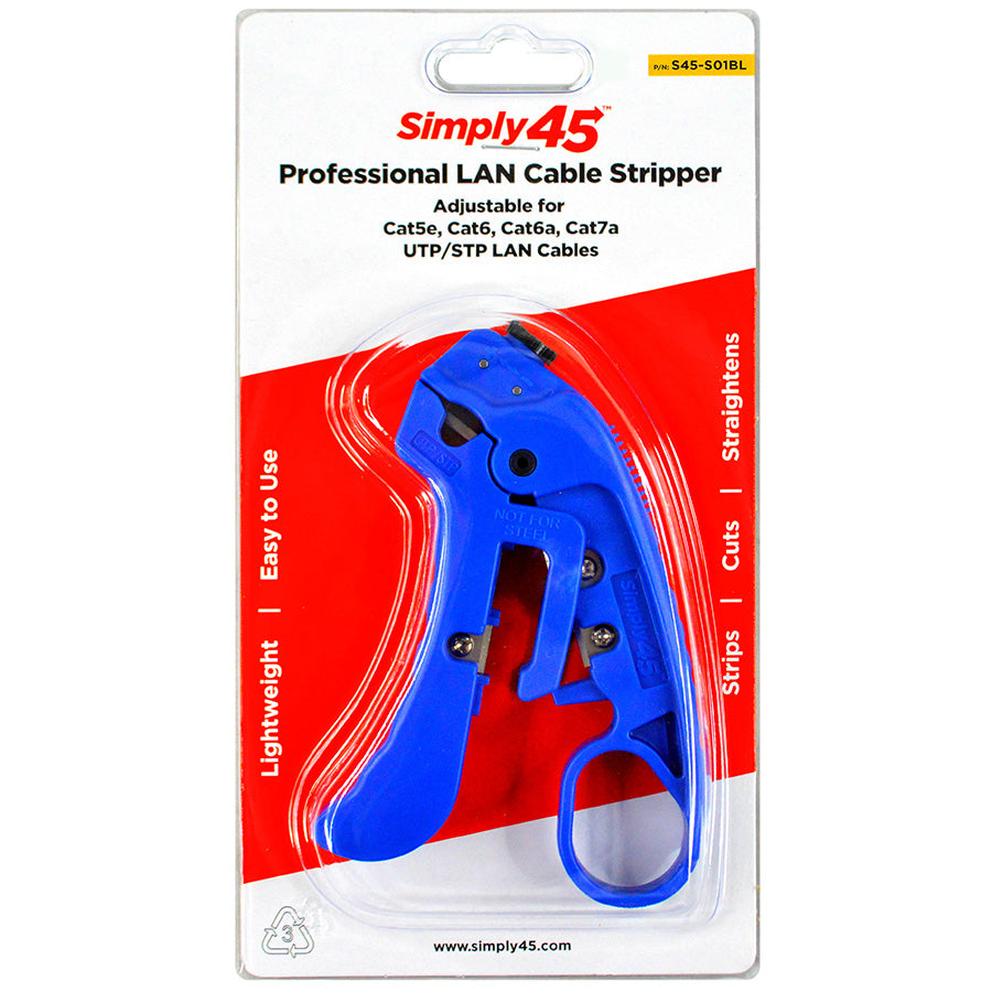 Simply45 Adjustable Cat7a/6a/6/5e UTP/STP Stripper - Blue