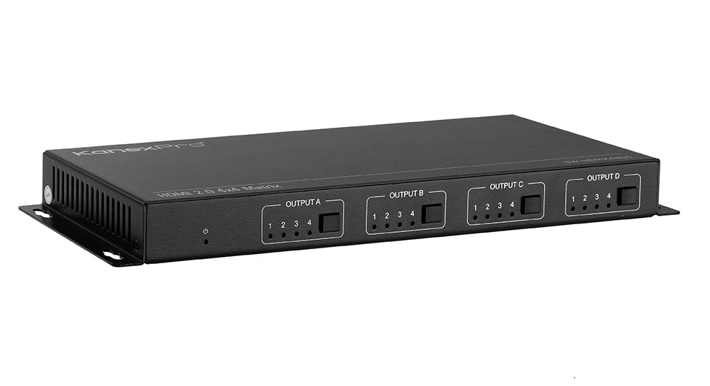 KanexPro HDMI 2.0 4x4 Matrix Switcher with 4K to 1080p Down-scaling