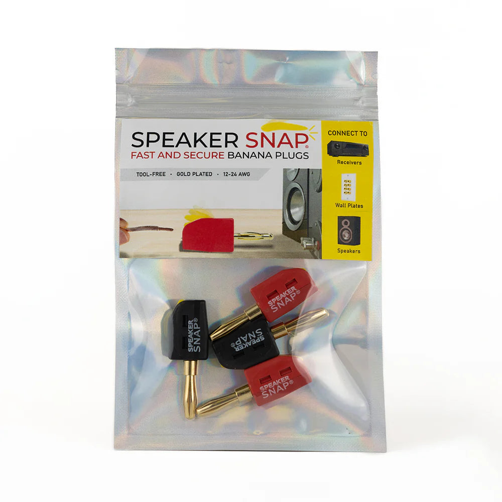 Speaker Snap Banana Plugs Red & Black 2 Pair / 4 Pieces