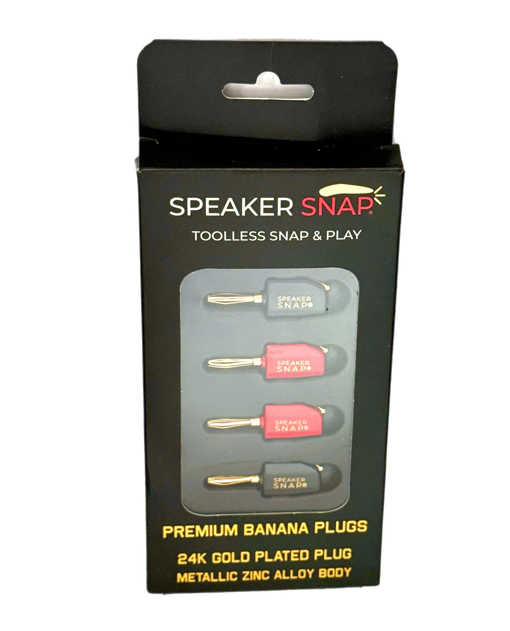 Speaker Snap Premium Banana Plugs Red & Black 2 Pair / 4 Pieces