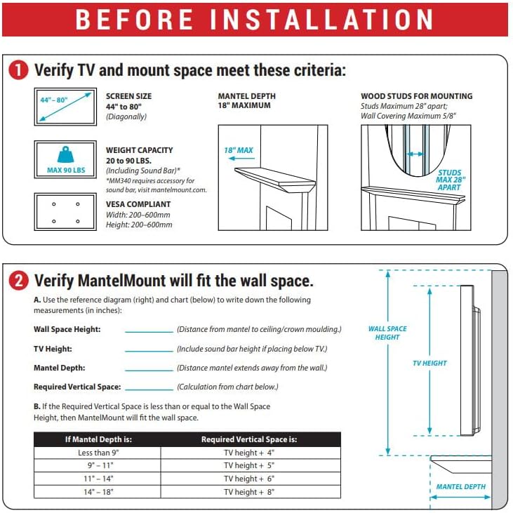 MantelMount Standard Pull Down TV Mount