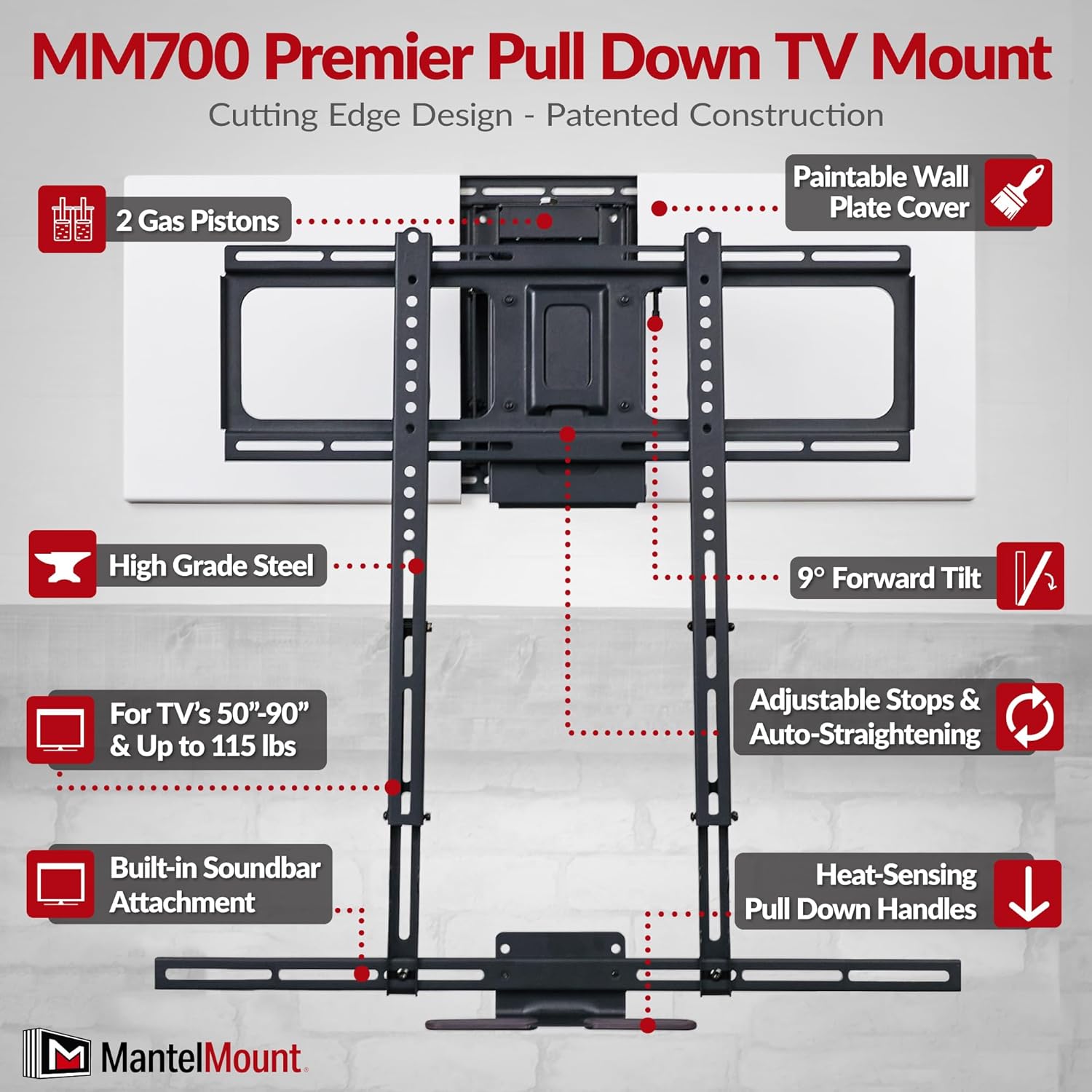 MantelMount Premier Pull Down TV Mount